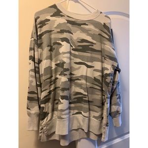 Aerie oversized camo crew neck